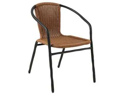 židle zahradní 55x55x73cm ratan PH/kov BÉŽ + ČER