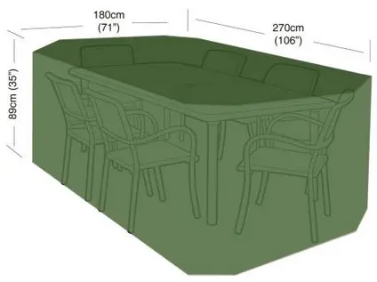 plachta krycí na set 6 židlí+obdél.stůl 270x180x89cm, PE 90g/m2
