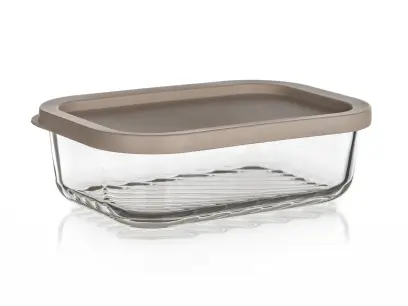 dóza WAVE obdél. 0,48l 16x11x5cm skl.+PH víčko LATTE