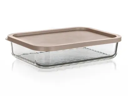 dóza WAVE obdél. 1,05l 22,5x16x5cm skl.+PH víčko LATTE