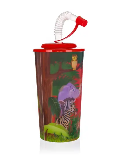 Kelímek s víč.a brč.ZOO 470ml