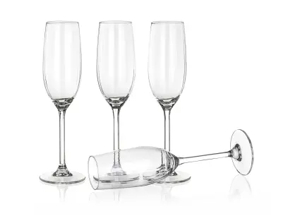 sklenice na šampus flétna 210ml PLISSÉ (4ks)