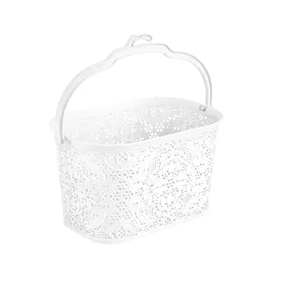 Košík na kolíčky 22x14,5x13,5cm bílý