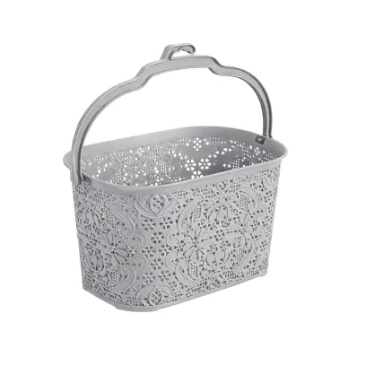 Košík na kolíčky 22x14,5x13,5cm světle šedý