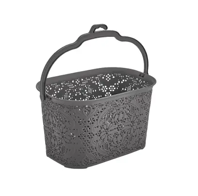 Košík na kolíčky 22x14,5x13,5cm tmavě šedý