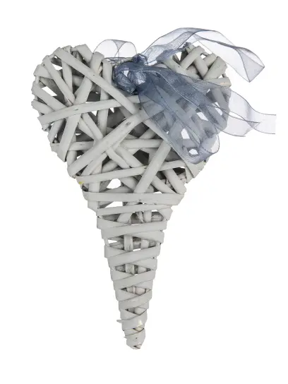 Dec. srdce 10x15cm šedé