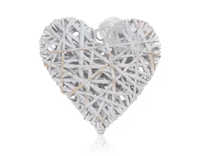 Srdce dek. 28x28cm bílé