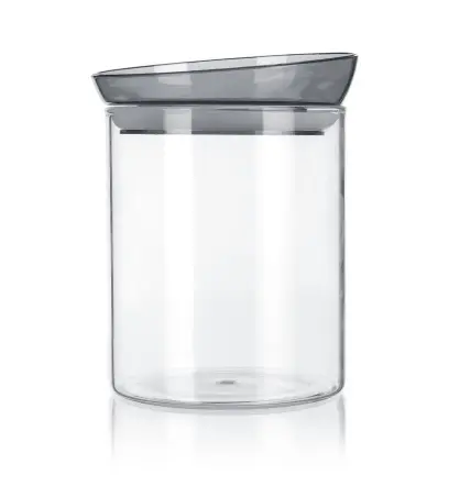 Dóza skleněná MABEL 1100 ml, šedá