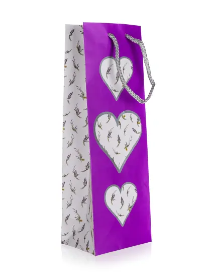 Taška dárková na láhev LEVANDULE 12 x 35 x 9 cm