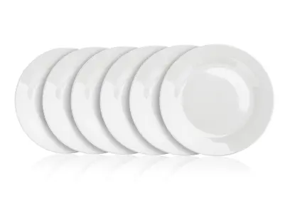 talíř mělký 24cm BASIC porcelánový BÍ (6ks)