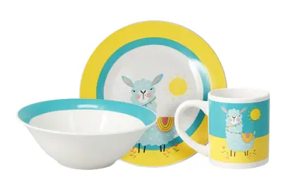 sada jídelní dětská 3díl.porcelánová, mix 2 dekory