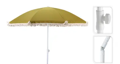 slunečník 180/160cm se střapcem, OLIVOVÝ