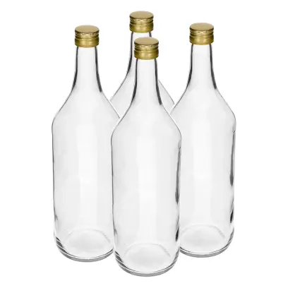 láhev 1000ml skleněná s uzávěrem (4ks)