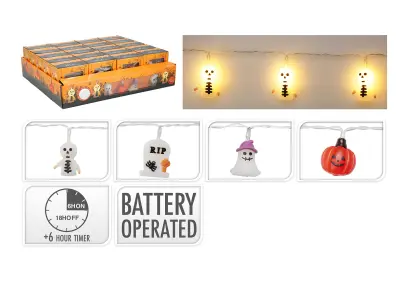 osvětlení řetěz LED 16,5cm HALLOWEEN