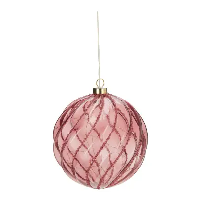 ozdoba vánoční KOULE LED 18cm BORDO