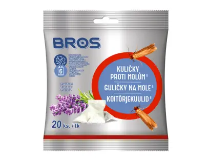 kuličky proti šatním molům levandulové (20ks) BROS