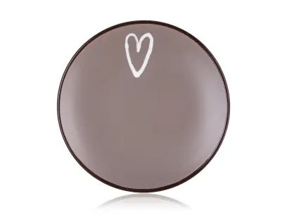 Talíř dezertní HEART 19 cm, hnědý