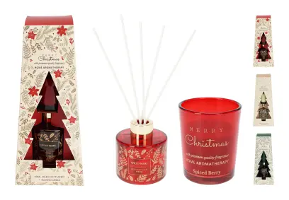 osvěžovač vzduchu diffuser 80ml, vonná svíčka 60g, mix 3 druhy