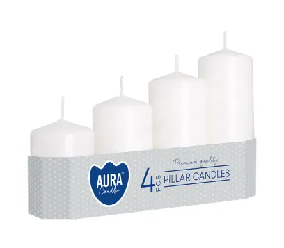 svíčka adventní stupně pr.4,8x7/9/11/13cm (4ks) BÍ