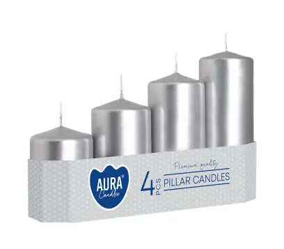 svíčka adventní stupně pr.4,8x7/9/11/13cm (4ks) STŘ METAL