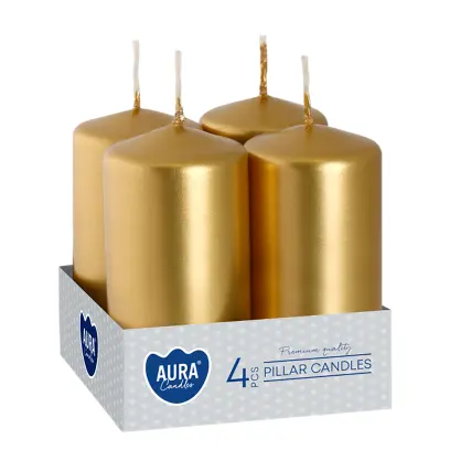 svíčka adventní 80x40mm ZLA metalická lesk. (4ks)