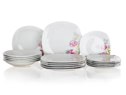 sada jídelní DOLORES square 18díl. porcelánová BÍ