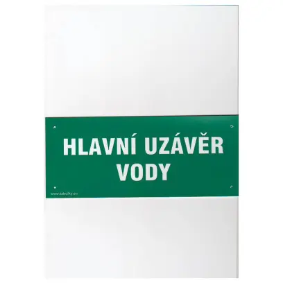 tabulka - HLAVNÍ UZÁVĚR VODY
