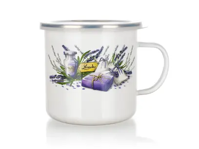 hrnek smalt. 0,7l LAVENDER + PH víko