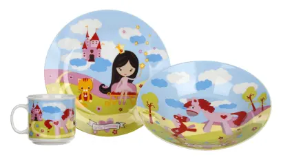 sada jídelní dětská LITTLE PRINCES 3d. keramika