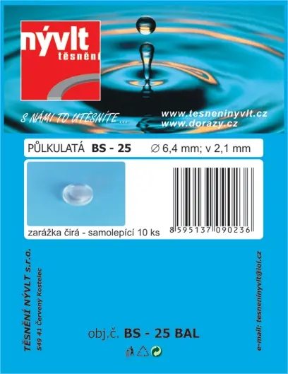 doraz samolep.půlkul.pr. 6,4x2,1mm TRA  BS-25 (10ks)