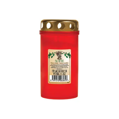 svíčka hřbitovní 12cm 120g (hoří 40hod) paraf., PH BÍ,ČRV, s víčkem