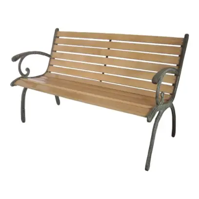 lavička zahradní 123x54x77cm litina/dřevo