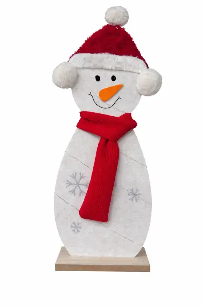 dekorace LED Sněhulák 48cm BÍ/ČRV