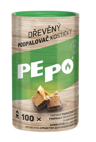 podpalovač kostičky PE-PO dřevěné (100ks)