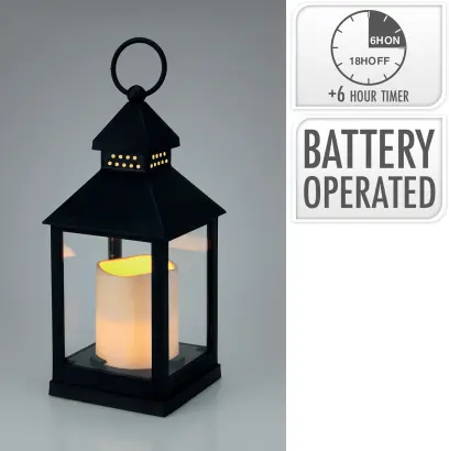 lucerna LED 23x10x10cm sklo/PH ČER s časovačem mix tvarů