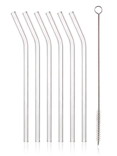 brčka 8x200mm zahnutá, skleněná (6ks) + 1 kartáček