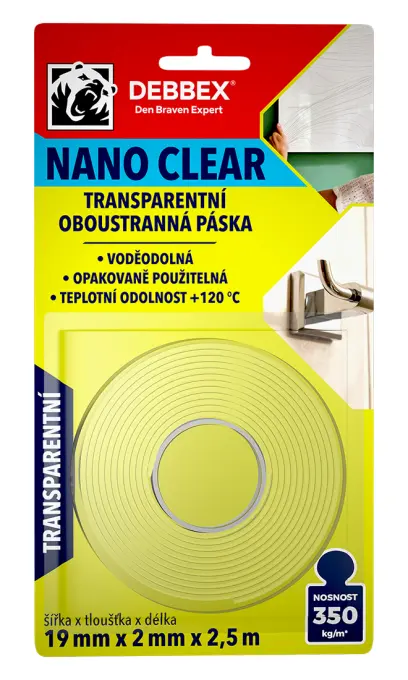 páska oboustr. NANO CLEAR 19mmx2mmx2,5m