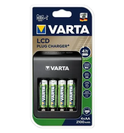 nabíječka baterií s LCD + baterie AA 2100mAh (4ks) VARTA