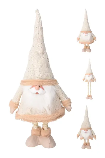 dekorace SANTA 112cm teleskop.nohy, ZL/KRÉM