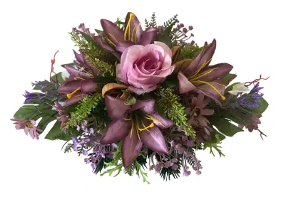 dekorace IKEBANA 35x28x15cm RŮŽ,FI květy