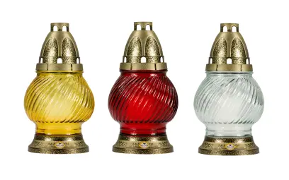 lampa hřbitovní sklo 21cm (60g) mix