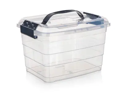 box úložný VILARD 8,5l,   31x24x21cm, víko, klip,madlo, PH KOUŘ/TRA