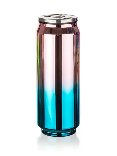 termoska 430ml plechovka BE COOL RŮŽ-ZL/MO