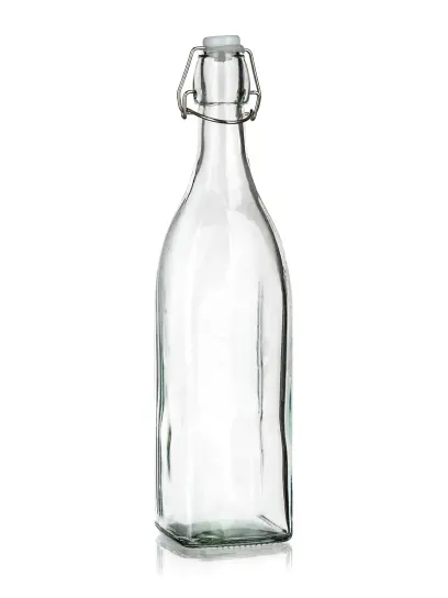 láhev s pákovým uzávěrem 950ml, 7,5x7,5cm, skleněná YARA
