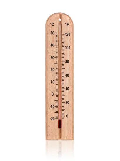 teploměr 20cm (- 20 až + 50 st. C) dřev. světlý