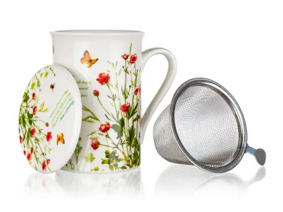 hrnek 300ml s víčkem MEADOW, keramika