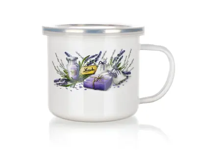 hrnek smalt. 0,5l LAVENDER + PH víko