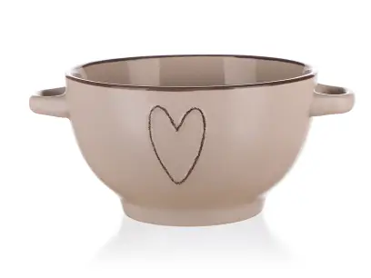miska 13,5cm, 660ml HEART BÉŽ keramická
