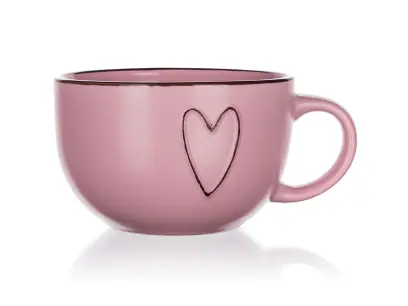 hrnek JUMBO 730ml HEART, RŮŽ keramický