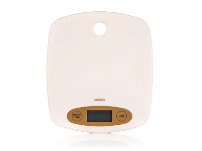 váha kuchyňská plochá 5kg digitální, KRÉMOVÁ